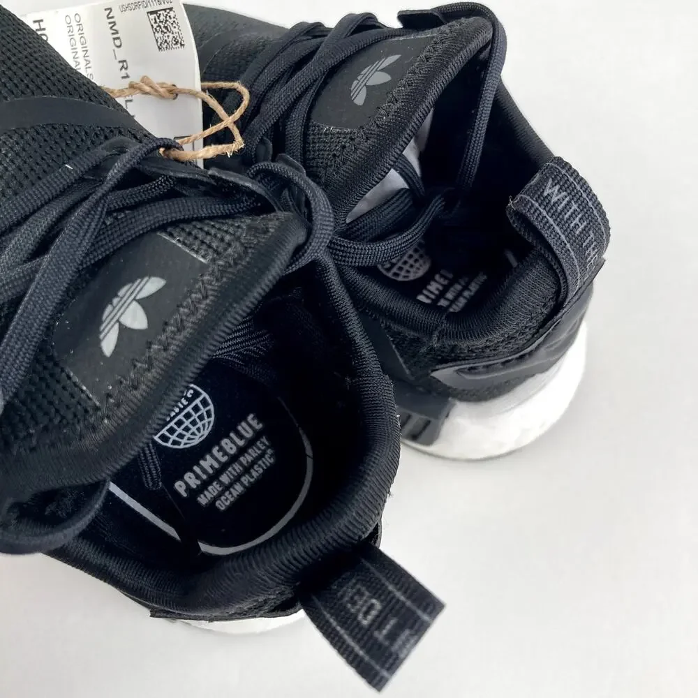 Adidas Originals NEW NMD_R1 Refined Shoes - Core Black Cloud White - 5